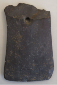 The gorget unearthed in Stephens City. Image by Rick Kriebel, the Stone House Foundation.